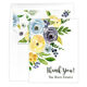 Yellow and Blue Corner Flowers Vertical Folded Note Cards Image 4 of 4